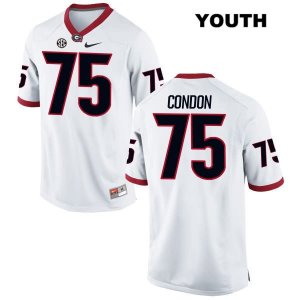 Youth Georgia Bulldogs NCAA #75 Owen Condon Nike Stitched White Authentic College Football Jersey BCJ4354EX